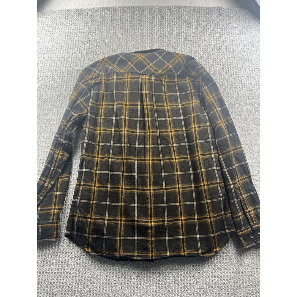 Carbon 2 Cobalt Timbers Plaid Flannel Button Up Shirt Gold Brown‎ Men's Medium - Picture 7 of 8